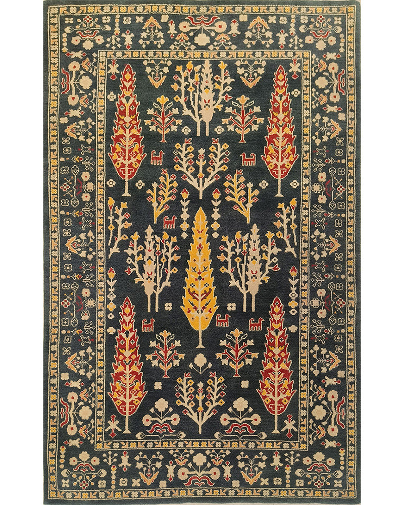 Paraiaba Tourmaline Hand Knotted Woolen Rug