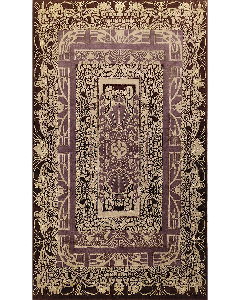 Poudretteite Sweep Hand Knotted Wool, Tencil Rug