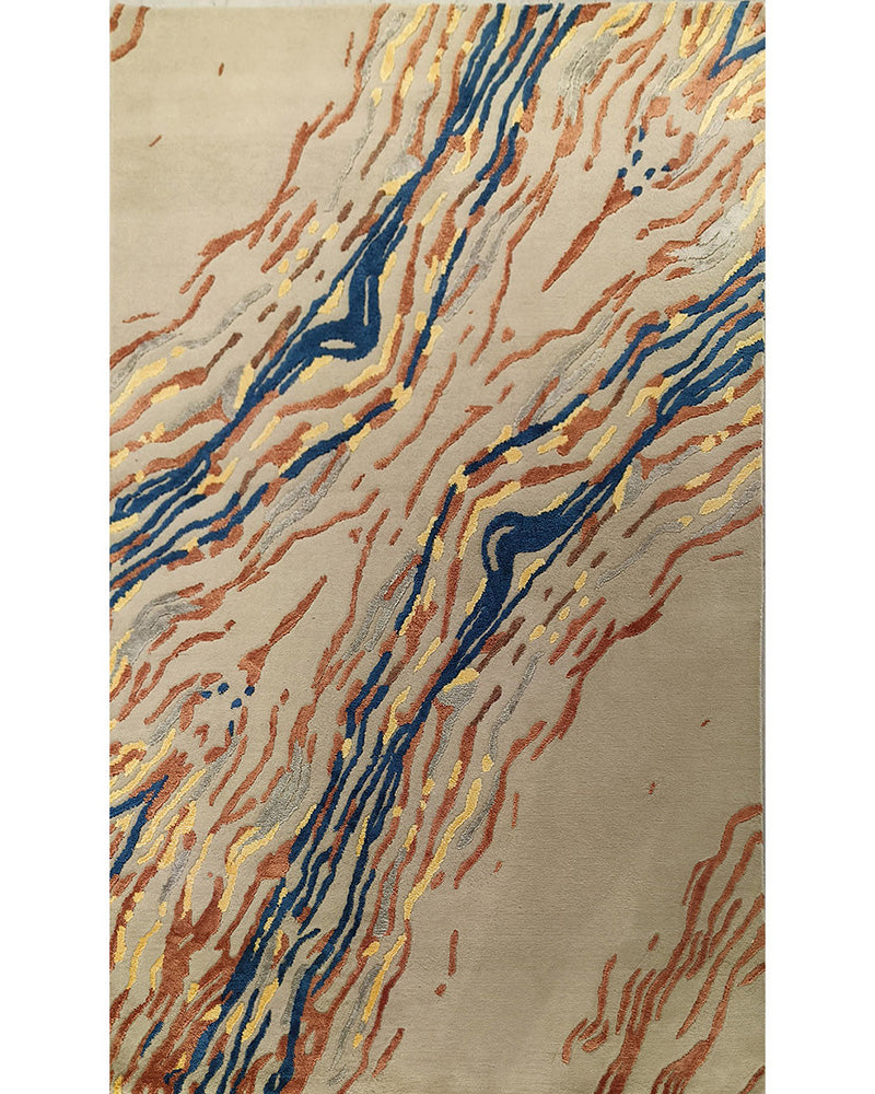 Pinatubo Hand Knotted Wool, Tencil Rug