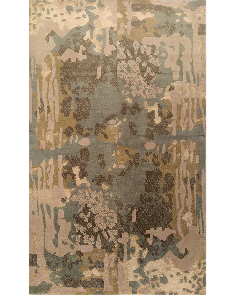 Vesuvius Hand Knotted Wool, Tencil Rug