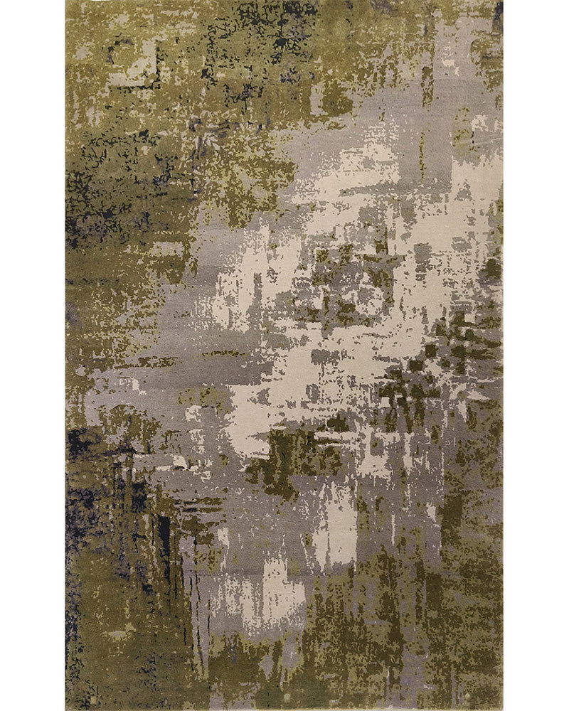 Cameroon Hand Knotted Wool, Bamboo Silk Rug
