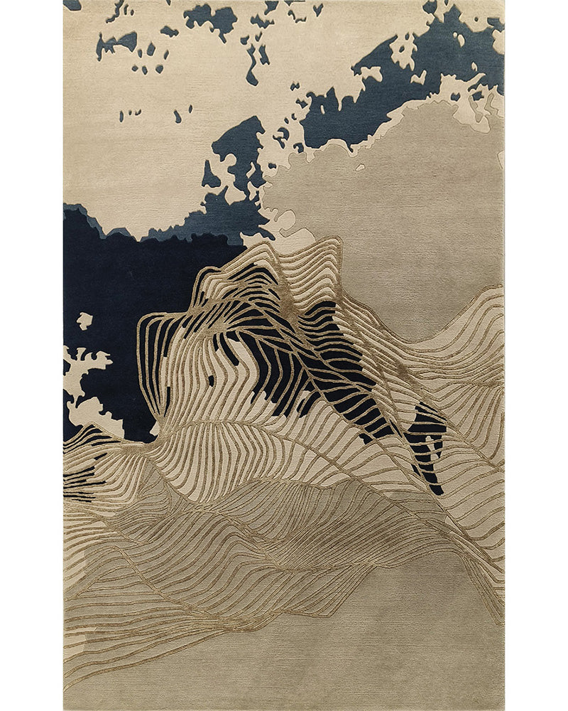 Hand Knotted Wool, Viscose Rug 2