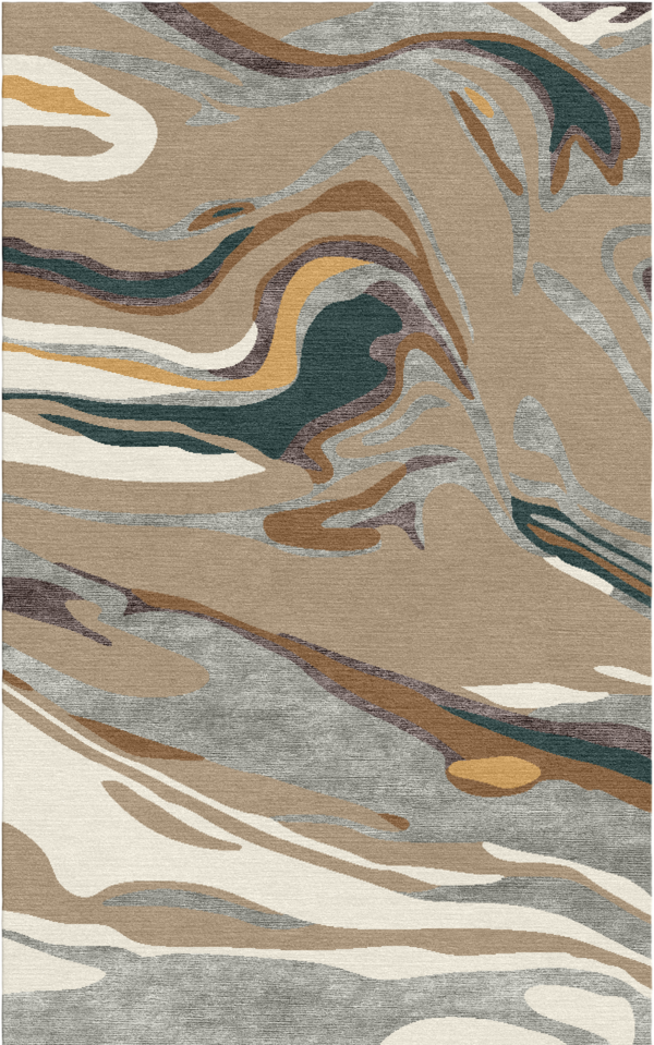 Celestial Swirl Viscose, Woolen Rug