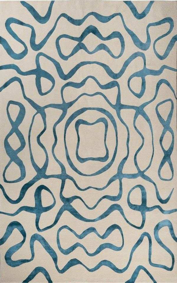 Country Classic Viscose and Woolen Rug - teal